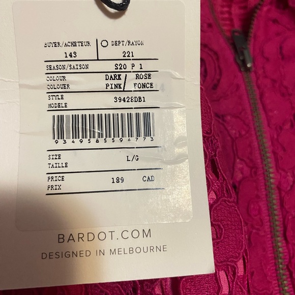 Bardot Lace Panel dark pink size 10. - Picture 3 of 8